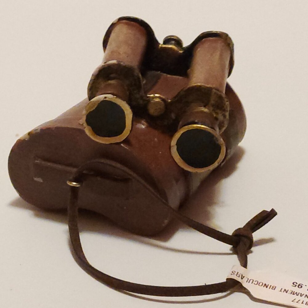 Brass Binoculars with Leather Box Nautical Binocular CHRISTMAS TREE ORNAMENT